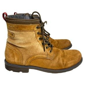 Clarks Men's Darian Hi Tabacco Brown Leather Boots Size 10.5